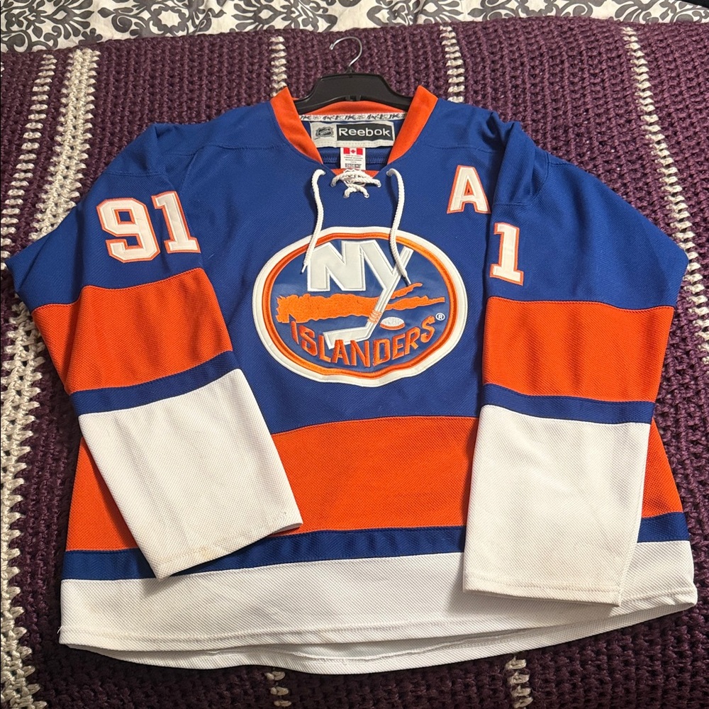 Reebok New York Islanders Blue / Orange Jersey 91 Tavares